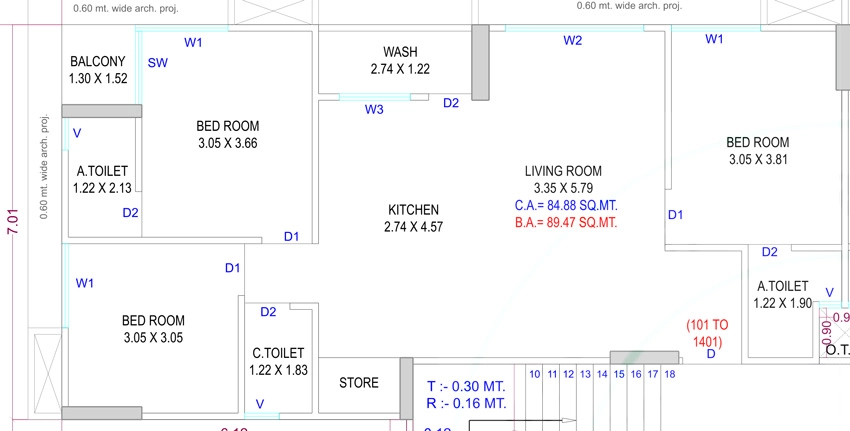3 BHK Flat in Om Ozone Sky in Adajan, Surat - Image 924235