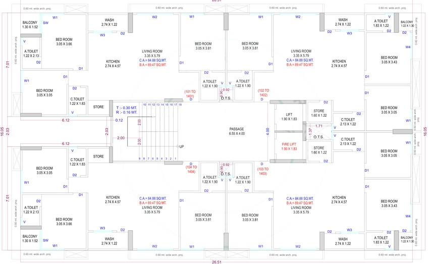 Floor Plan of Om Ozone Sky in Adajan, Surat - Image 417373