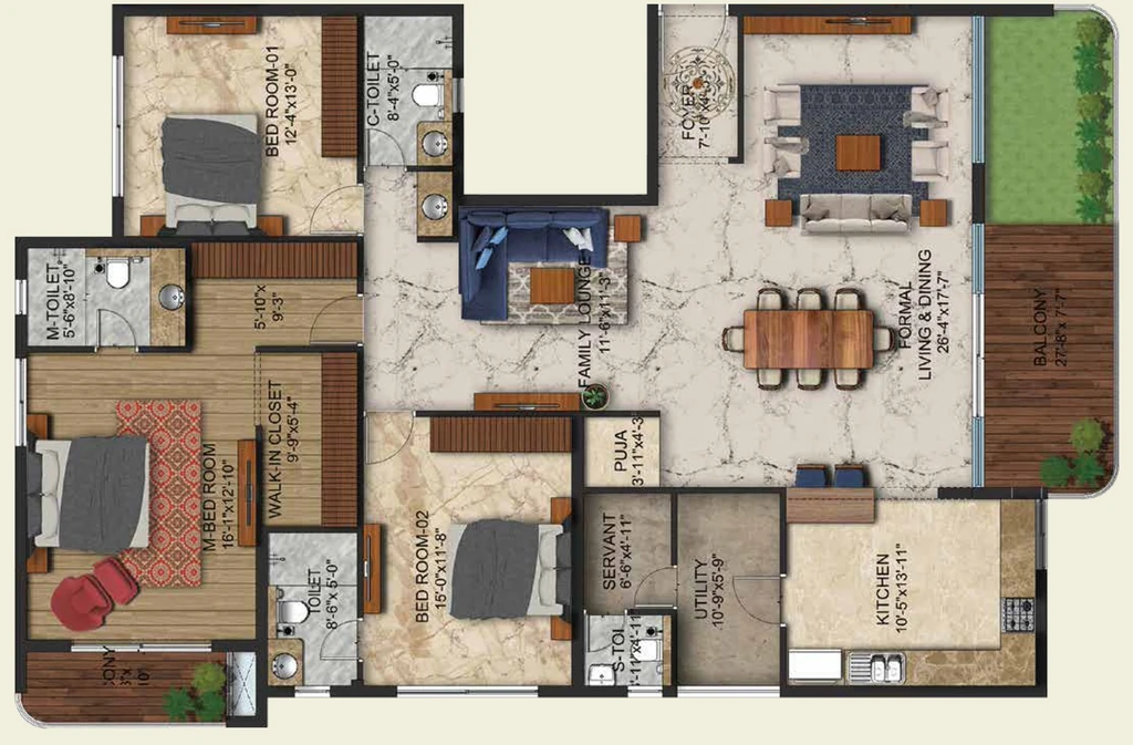 3 BHK Flat in Sankalp Sky Villas in Vijayanagar, Mysore - Image 924259