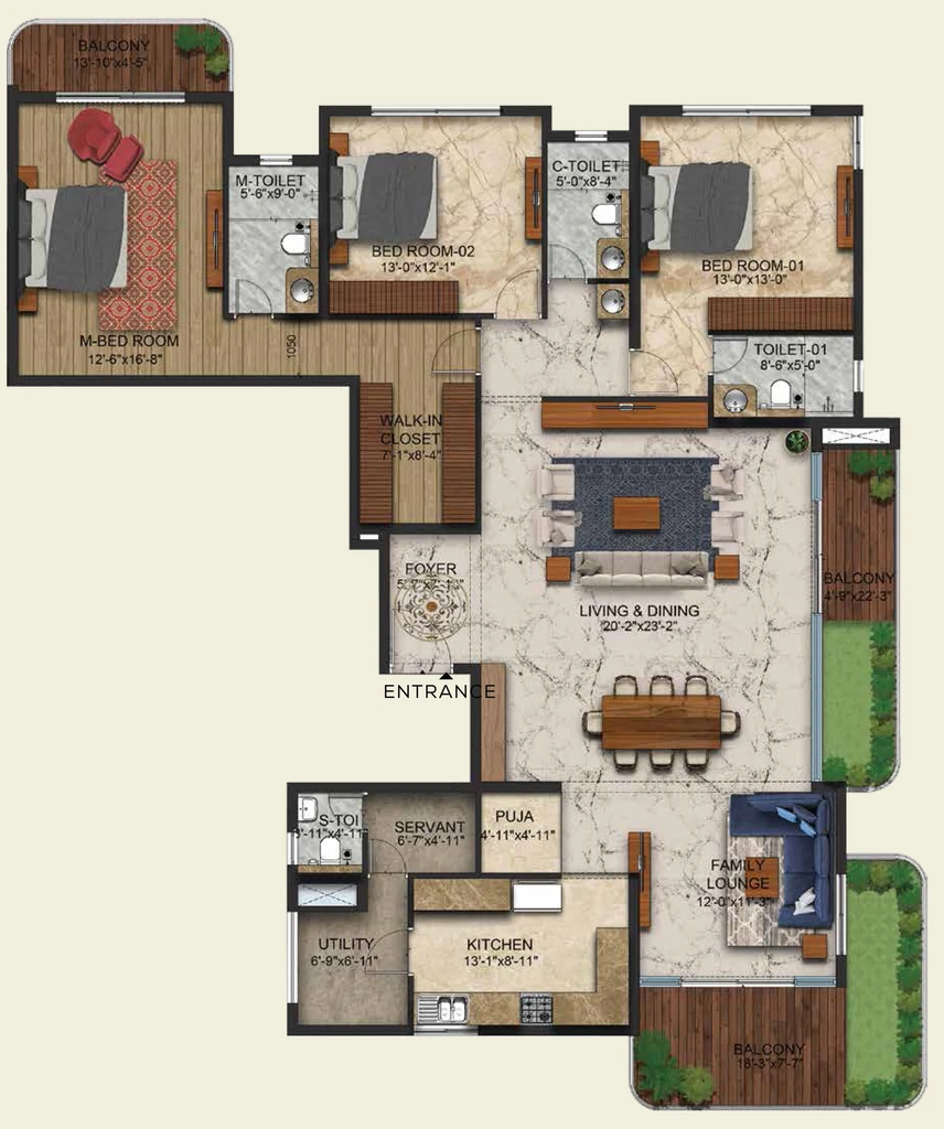 3 BHK Flat in Sankalp Sky Villas in Vijayanagar, Mysore - Image 924260