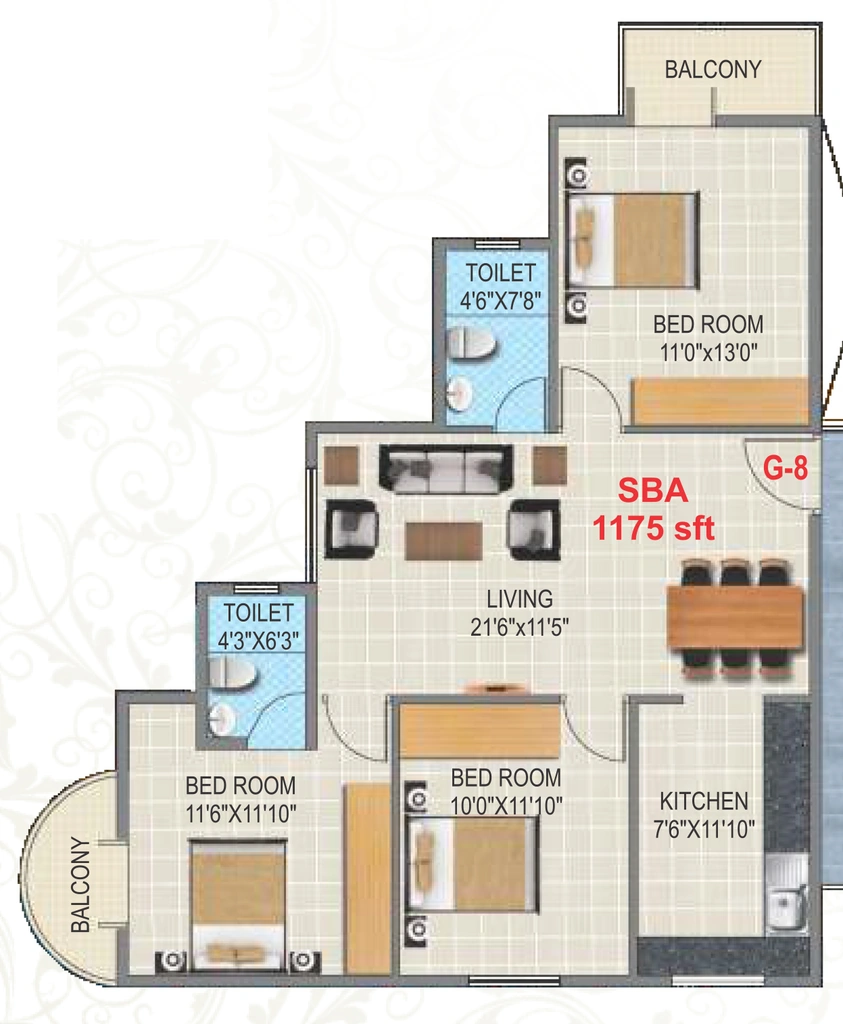 3 BHK Flat in SMR Sai Pannalkar Residency in Siddhartha Layout, Mysore - Image 924258