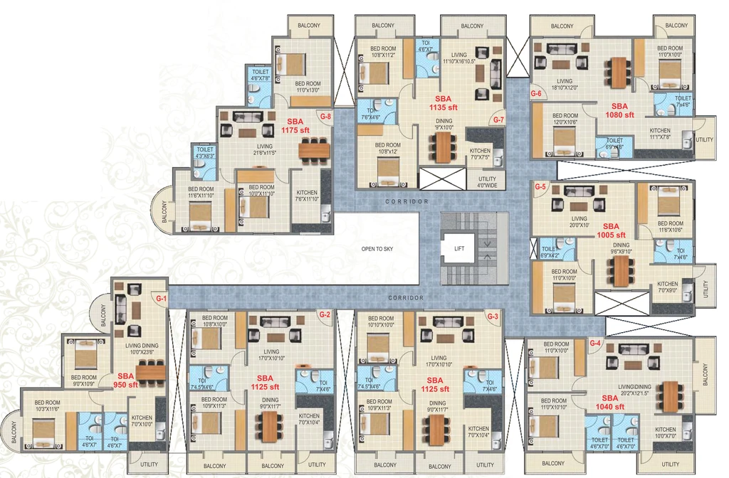 Floor Plan of SMR Sai Pannalkar Residency in Siddhartha Layout, Mysore - Image 417432