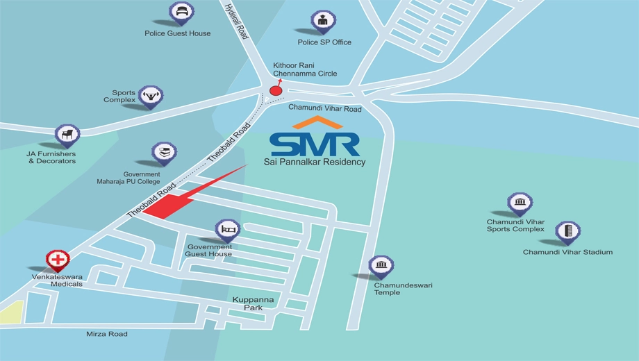Location of SMR Sai Pannalkar Residency in Siddhartha Layout, Mysore - Image 417431