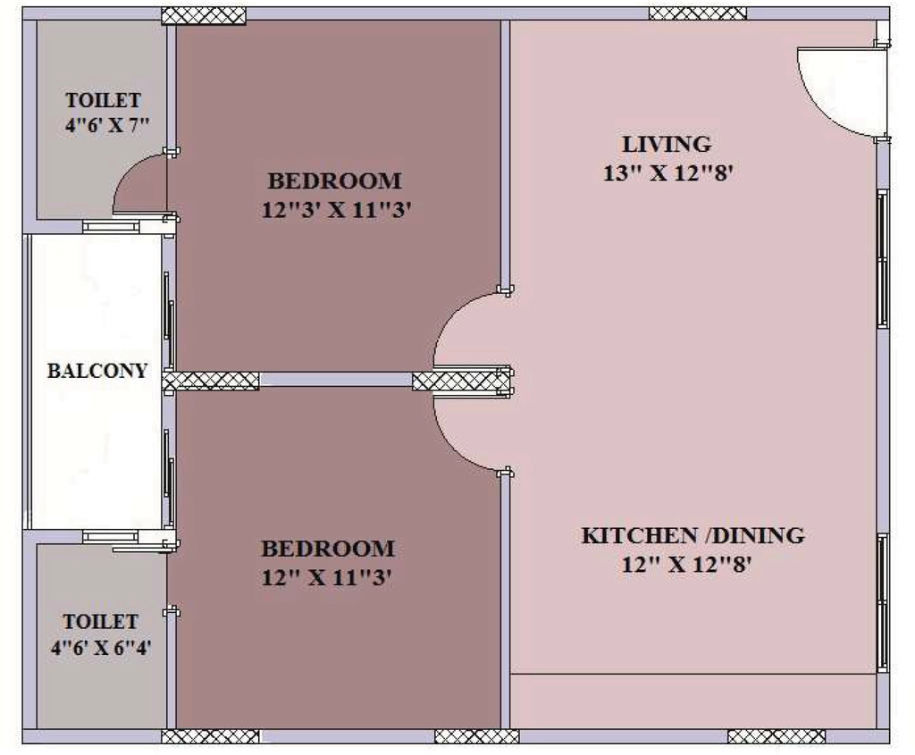2 BHK Flat in Trendz Whispering Woods in Bogadi 2nd Stage, Mysore - Image 924251