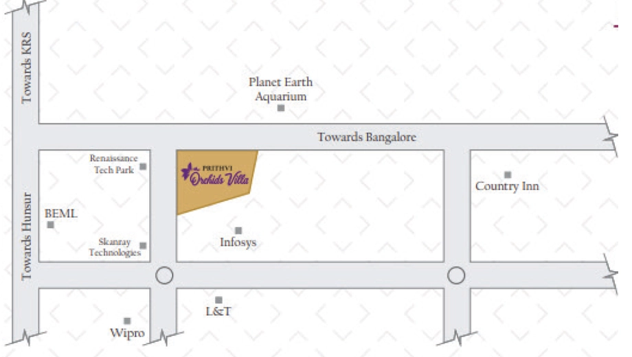 Location of Prithvi Orchids Villa in Hebbal, Mysore - Image 417701