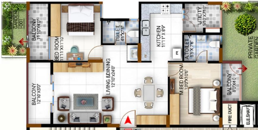 2 BHK Flat in Prithvi World in Chamundi Vihar Layout, Mysore - Image 924262