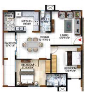 2 BHK Flat in Prithvi World in Chamundi Vihar Layout, Mysore - Image 924264