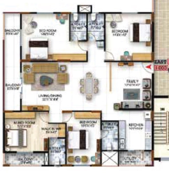 4 BHK Flat in Prithvi World in Chamundi Vihar Layout, Mysore - Image 924267
