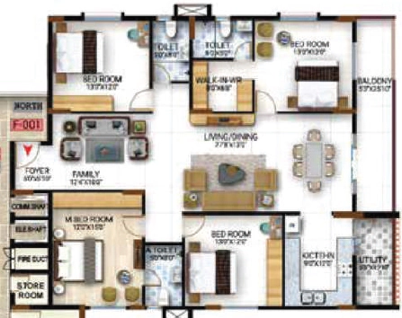 4 BHK Flat in Prithvi World in Chamundi Vihar Layout, Mysore - Image 924268