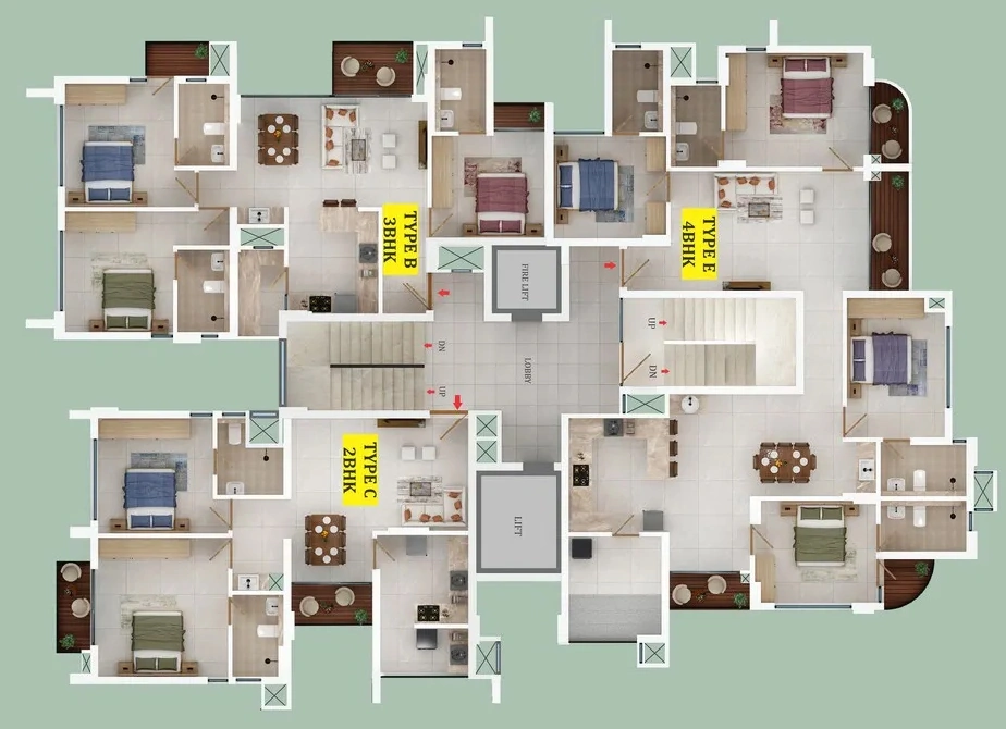 Floor Plan of Trinity Laurel in Kakkanad, Kochi - Image 417511