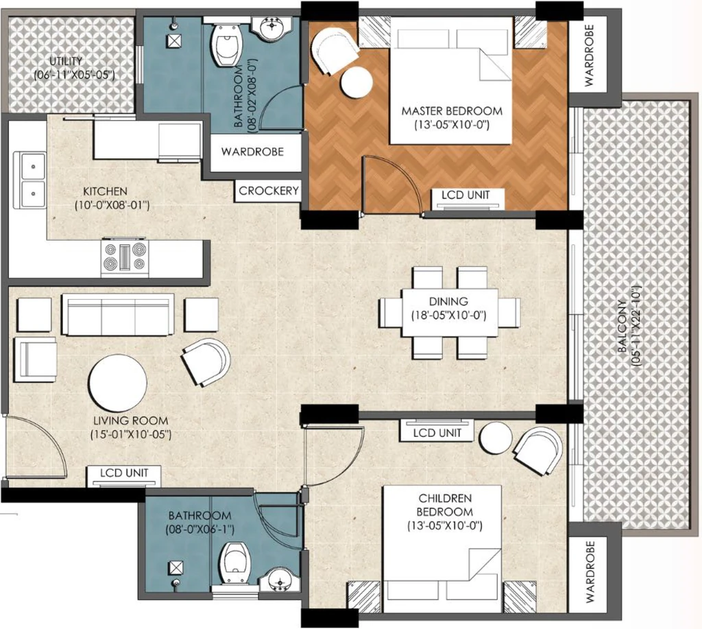 2 BHK Flat in Sahil Corsica Heights in Sahastradhara Road, Dehradun - Image 924287