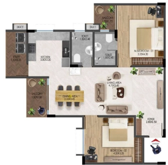 2 BHK Flat in Horizon Garden Terraces in Vidyaranyapuram, Mysore - Image 924347