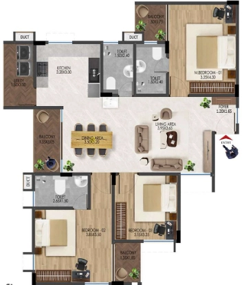 3 BHK Flat in Horizon Garden Terraces in Vidyaranyapuram, Mysore - Image 924348