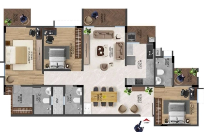 3 BHK Flat in Horizon Garden Terraces in Vidyaranyapuram, Mysore - Image 924350