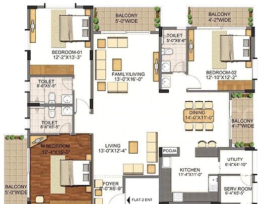 3 BHK Flat in Sankalp Regis in Gokulam, Mysore - Image 924340
