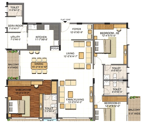 3 BHK Flat in Sankalp Regis in Gokulam, Mysore - Image 924341