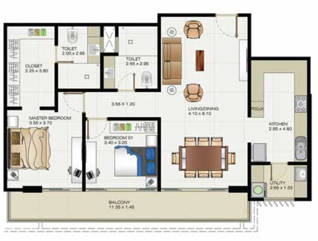 2 BHK Flat in Sunpure Homes Blessed in Vijayanagar, Mysore - Image 924306