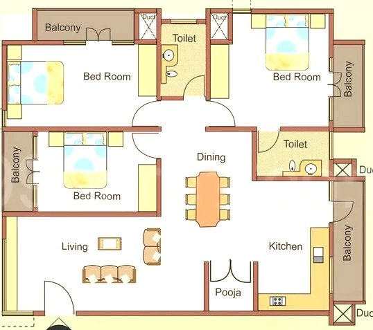 3 BHK Flat in Manasa Mayura in Yadavagiri, Mysore - Image 924336