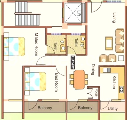 2 BHK Flat in Manasa Subhindra in Lakshmipuram, Mysore - Image 924316