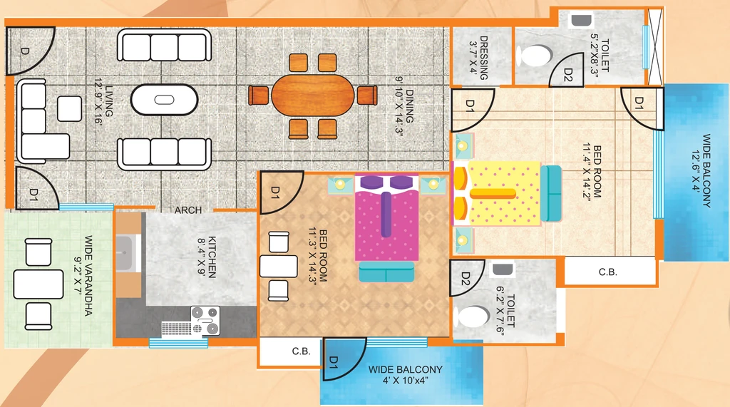 2 BHK Flat in Devagra Mussorie Woods Apartments in Sahastradhara Road, Dehradun - Image 924295