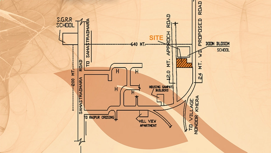 Location of Devagra Mussorie Woods Apartments in Sahastradhara Road, Dehradun - Image 417530