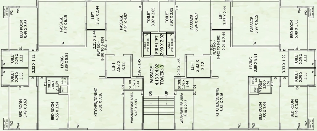 Floor Plan of Rakshitam The Park in Mota Mava, Rajkot - Image 417554