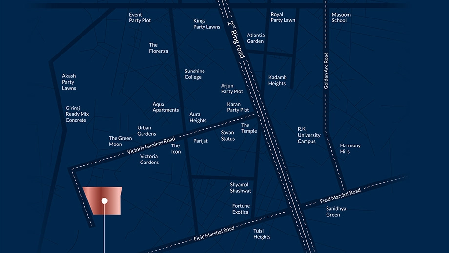 Location of Rakshitam The Park in Mota Mava, Rajkot - Image 417552