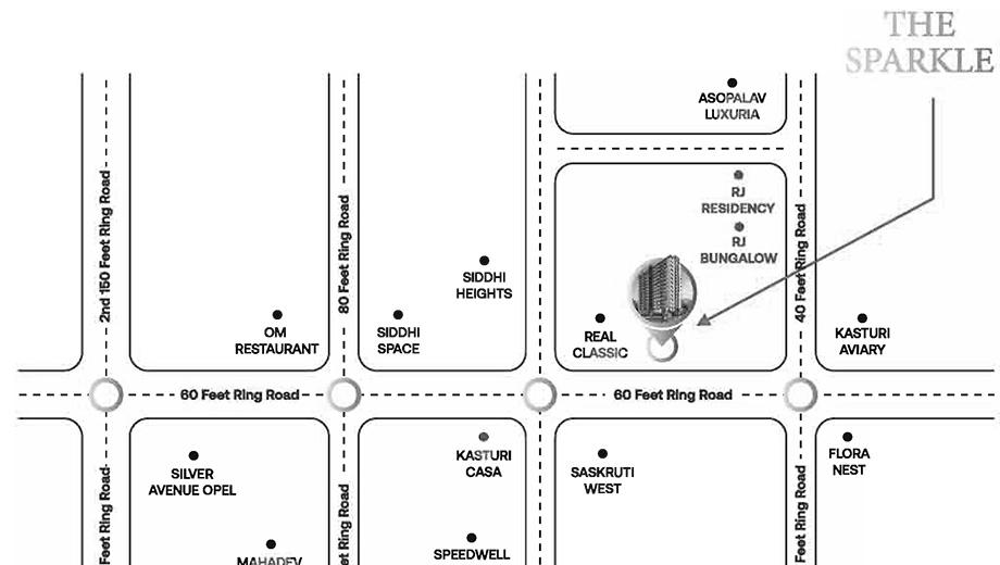 Location of RJS The Sparkle in Mavdi, Rajkot - Image 417562