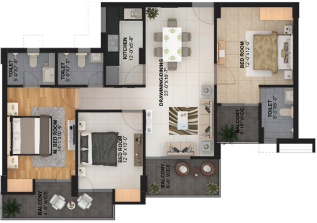 3 BHK Builder Floor in Evolve Doon Republic in Jakhan, Dehradun - Image 924313