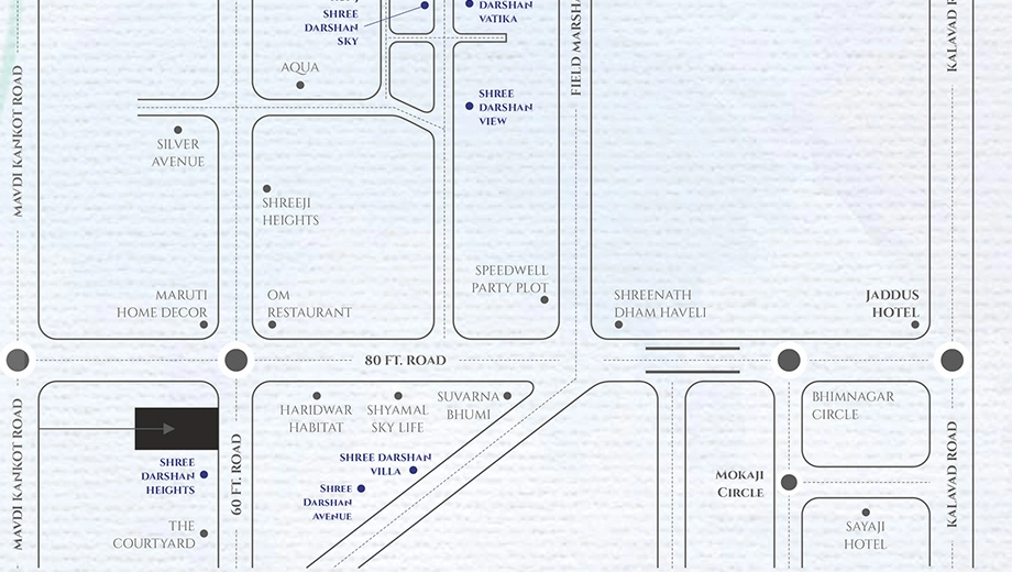 Location of Shree Darshan Prime in Mavdi, Rajkot - Image 417586