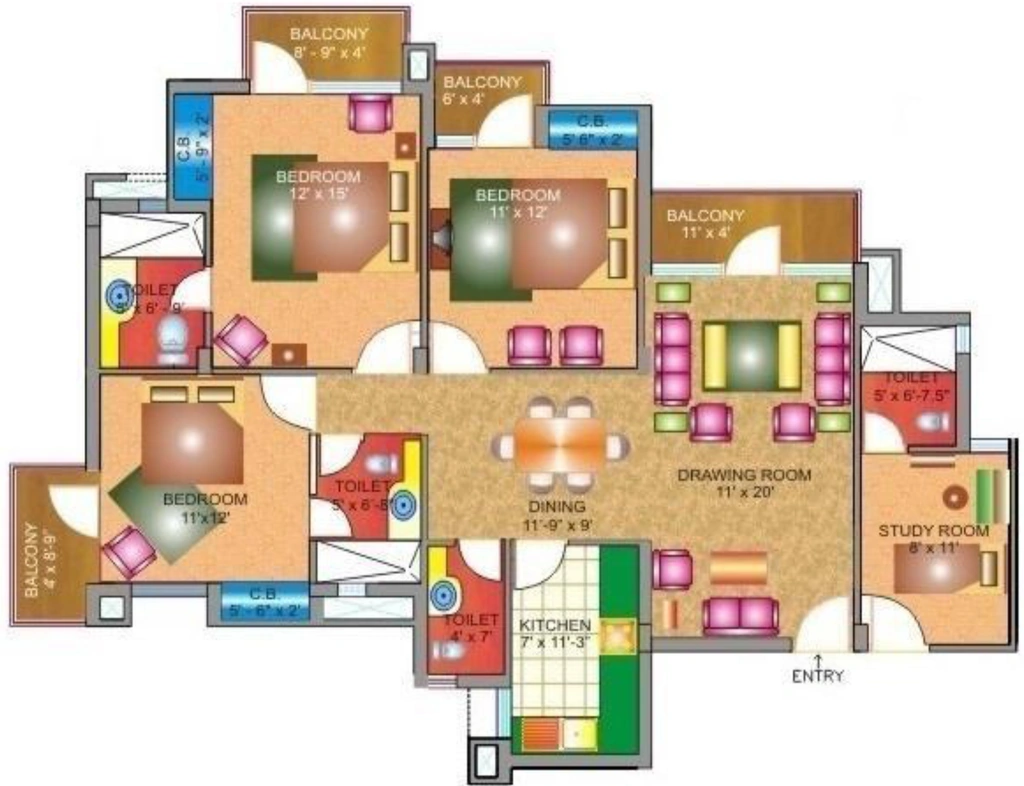 3 BHK Flat in GTM Forest & Hills in Haridwar Road, Dehradun - Image 924321