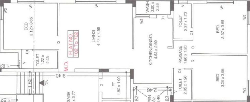 3 BHK Flat in Sai Shaswat Heights in null, Rajkot - Image 924322