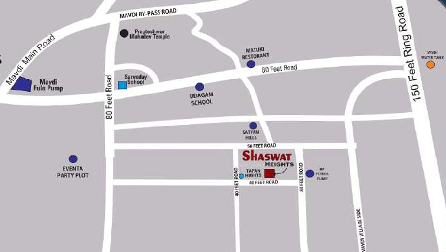 Location of Sai Shaswat Heights in null, Rajkot - Image 417605