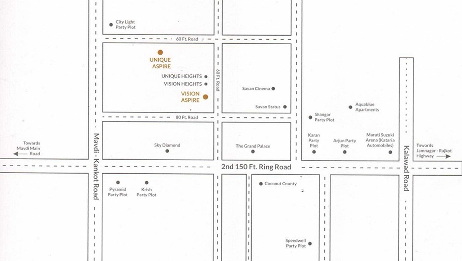 Location of Shreeji Vision Aspire in Mota Mava, Rajkot - Image 417614