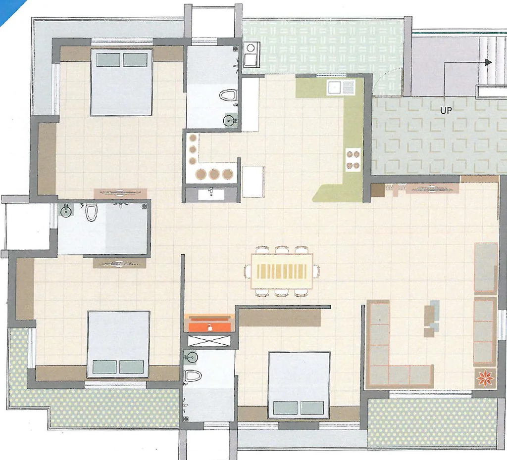 3 BHK Flat in Shreenath Shree Darshan View in Mota Mava, Rajkot - Image 924326