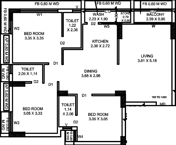 3 BHK Flat in Shrinathji Karma Skylife in Ghanteshwer, Rajkot - Image 924327