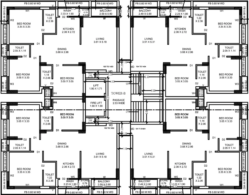 Floor Plan of Shrinathji Karma Skylife in Ghanteshwer, Rajkot - Image 417625