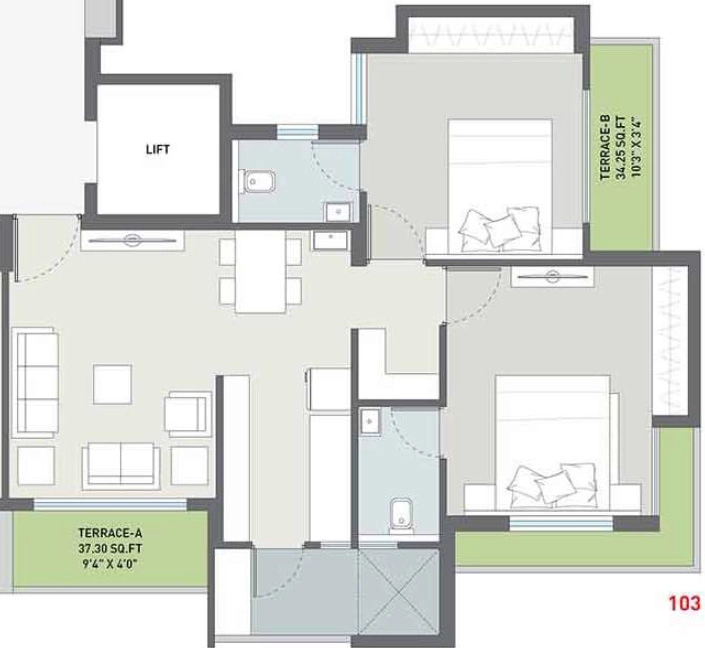 2 BHK Flat in Shyamal Satva in Mavdi, Rajkot - Image 924329