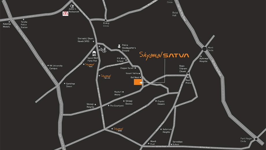 Location of Shyamal Satva in Mavdi, Rajkot - Image 417636