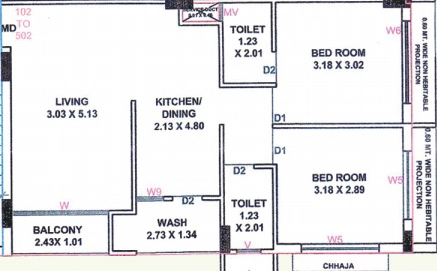 2 BHK Flat in Vraj Parisar in null, Rajkot - Image 924344