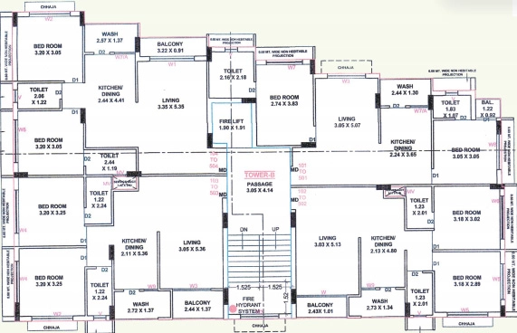 Floor Plan of Vraj Parisar in null, Rajkot - Image 417688