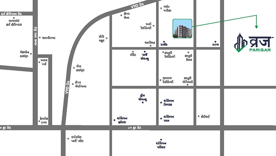Location of Vraj Parisar in null, Rajkot - Image 417686