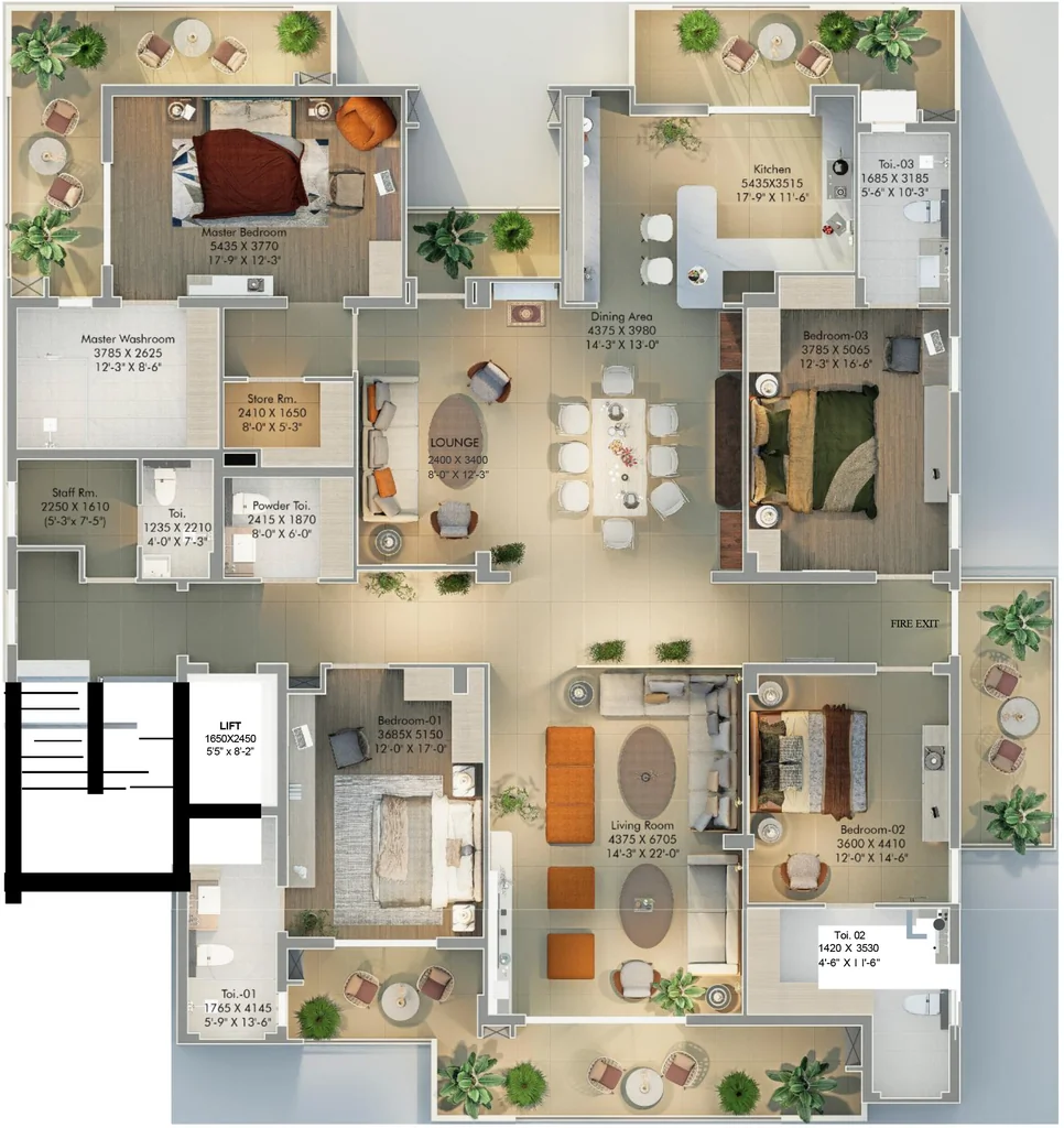 4 BHK Flat in GTM Signature Tower in Haridwar Road, Dehradun - Image 924346