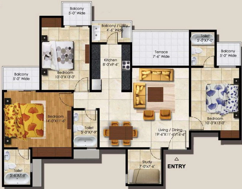 3 BHK Flat in Resizone Residency in Sahastradhara Road, Dehradun - Image 924377
