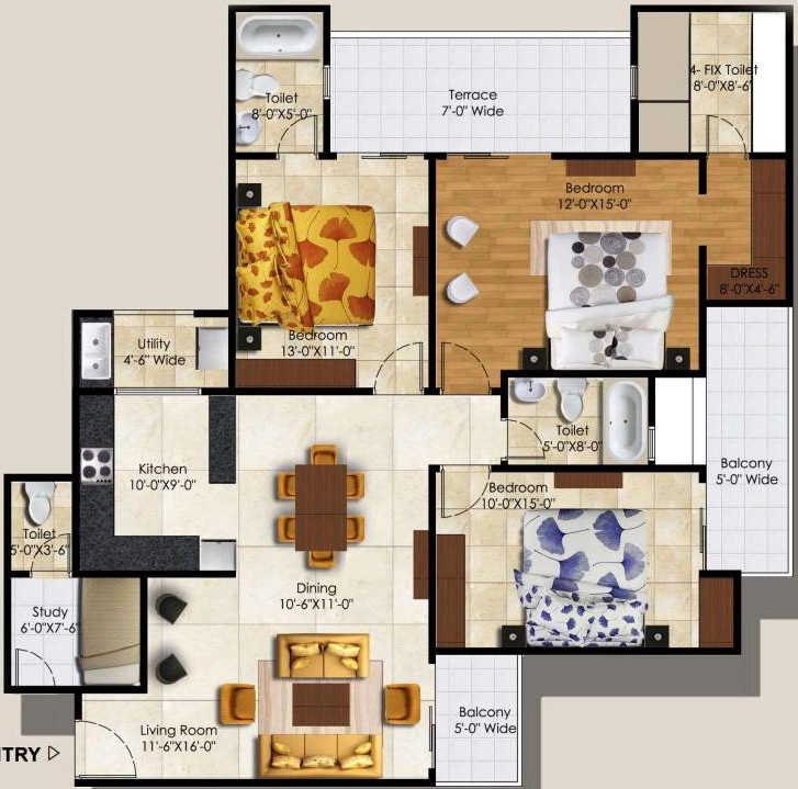 3 BHK Flat in Resizone Residency in Sahastradhara Road, Dehradun - Image 924378