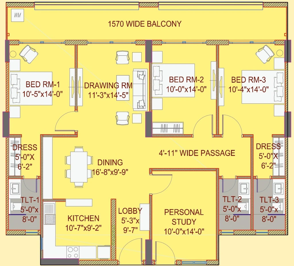 3 BHK Flat in Pacific Eiffel Homes in Sahastradhara Road, Dehradun - Image 924383