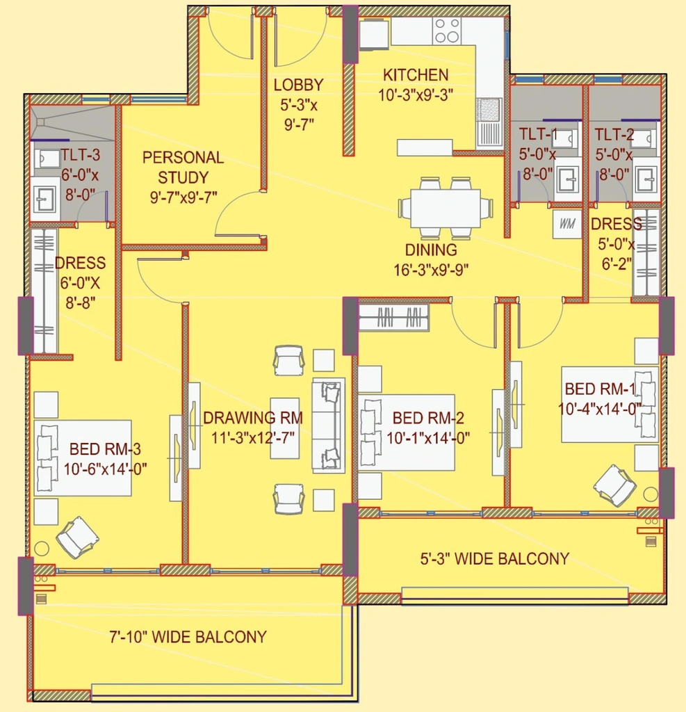 3 BHK Flat in Pacific Eiffel Homes in Sahastradhara Road, Dehradun - Image 924384