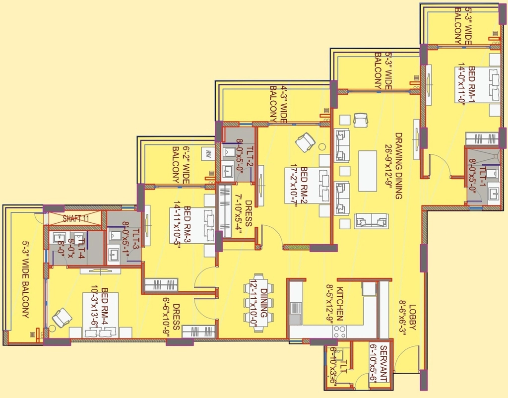 4 BHK Flat in Pacific Eiffel Homes in Sahastradhara Road, Dehradun - Image 924385