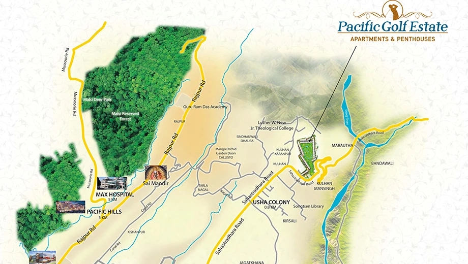 Location of Pacific Golf Estate in Sahastradhara Road, Dehradun - Image 417835