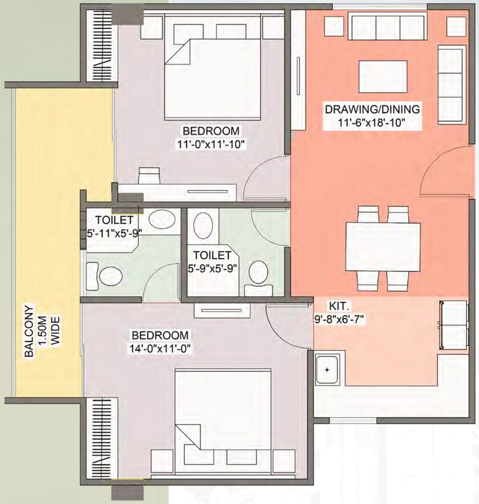 2 BHK Flat in Innovative Reets Hill Queen in Malsi, Dehradun - Image 924402